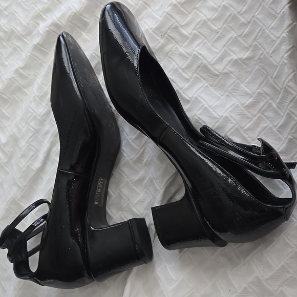 Free People Ankle Strap Black Women's Short Block Heel Summer Work Shoes - Picture 6 of 10